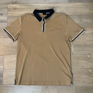 Hugo Boss Brown Polo Shirt with Black Trim